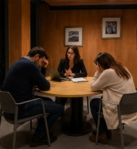 International Family Law — attorney meeting with a couple