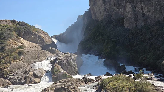 Waterfall and rapids in Patagonia