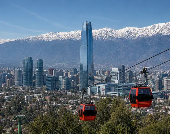 Santiago skyline with the Andes cordillera